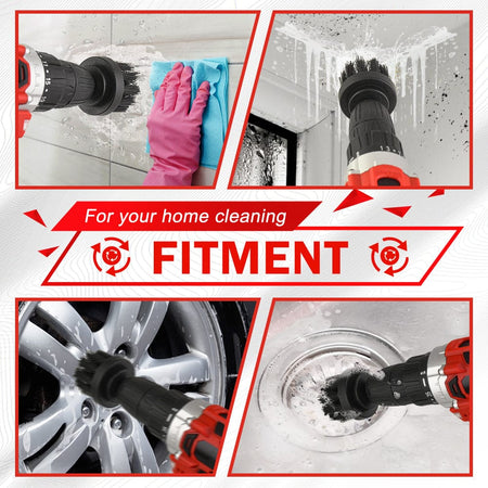 3PC Power Drill Brush Set | Professional Tile & Grout Cleaner