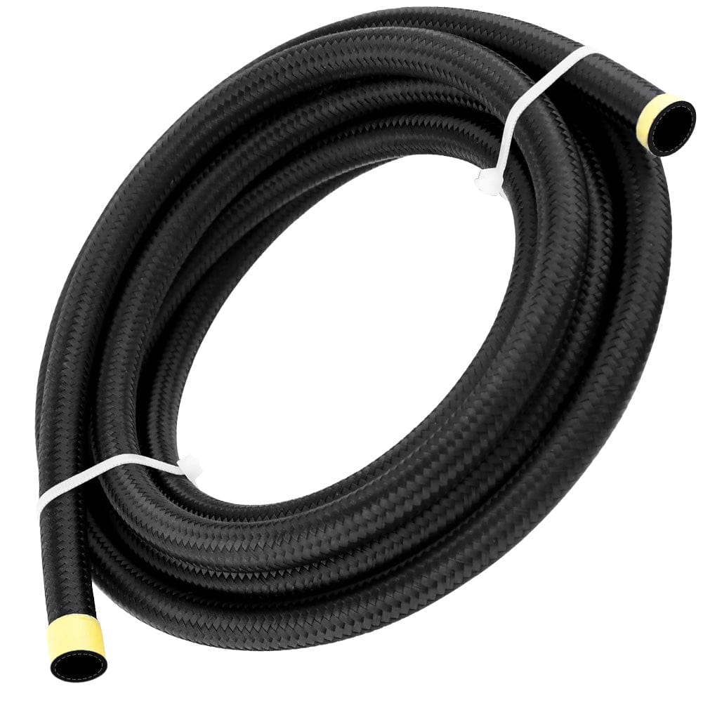 6AN Fuel Line, AN6 Braided Fuel Hose Nylon CPE 10FT Black