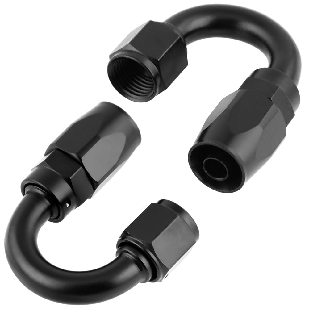 6AN PTFE Fuel Line Hose Kit 5/16" Nylon Braided 20FT Fuel Hose Fitting Kit Black 13PCS