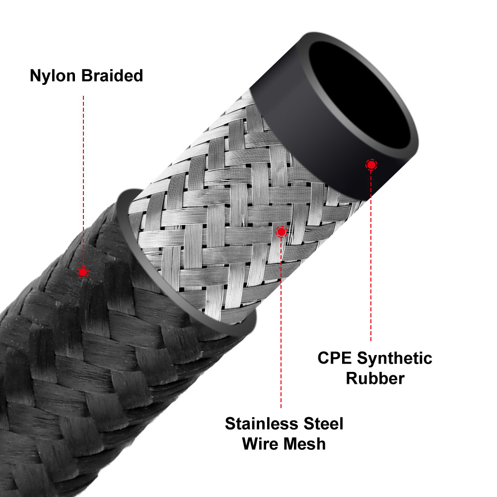 6AN PTFE Fuel Line Hose Kit 5/16 Nylon Braided 20FT Fuel Hose Fitting –  AFA-Motors