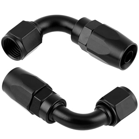 6AN PTFE Fuel Line Hose Kit 5/16" Nylon Braided 20FT Fuel Hose Fitting Kit Black 13PCS