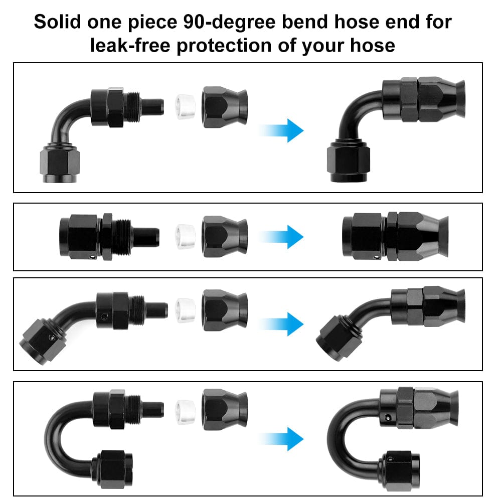 6AN PTFE Fuel Line Kit,6AN Nylon Braided Fuel Hose 20FT(5/16Inch ID)