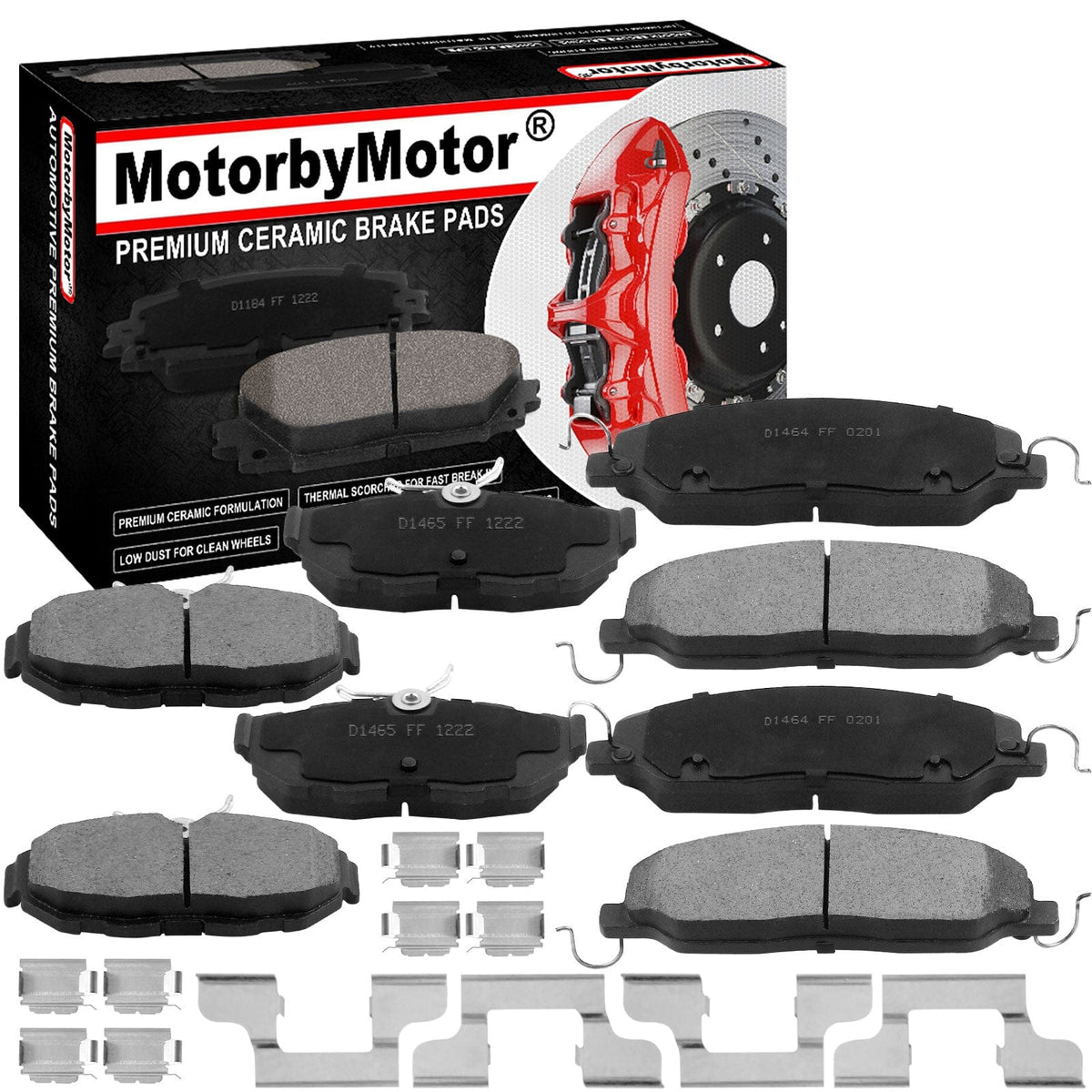 Ford Mustang Ceramic Brake Pads 2011-2014 | Front & Rear Set with Hardware