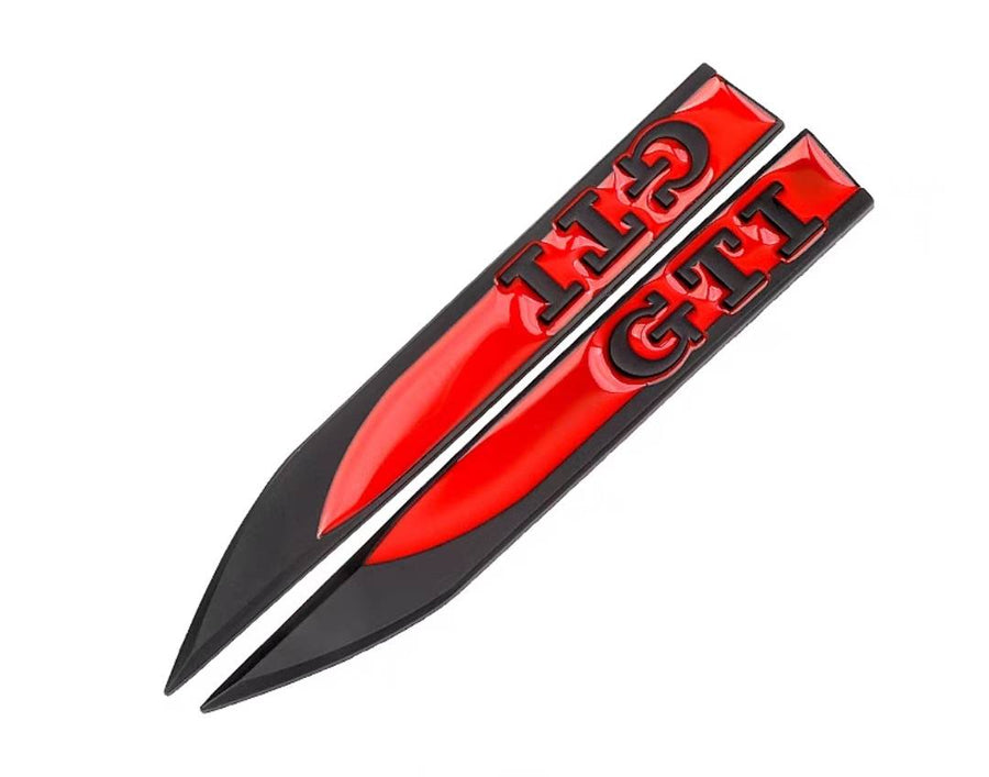 Volkswagen GTI Fender Emblem Sticker Black and Red