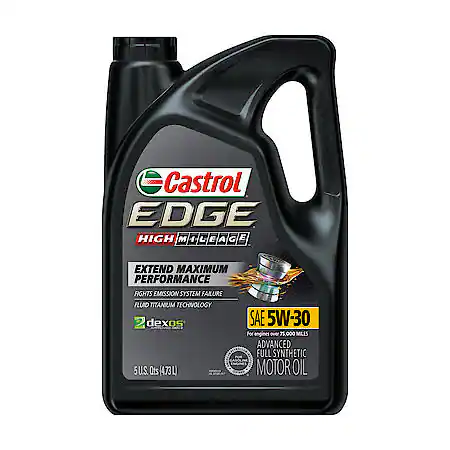 Castrol EDGE High Mileage 5W-30 Advanced Full Synthetic Motor Oil: 5 Qt