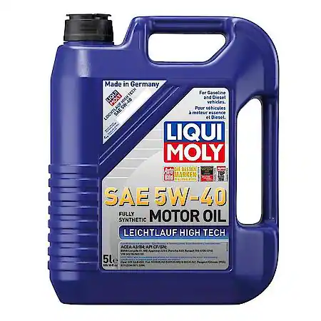 LIQUI MOLY HighTech Full Synthetic 5W-40 Motor Oil: Gas & Diesel, Reduces Oil And Fuel Consumption, 5 Liter