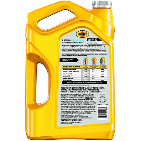 Pennzoil Platinum 5W-20 Full Synthetic Motor Oil, 5 Quart