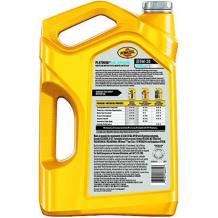 Pennzoil Platinum 5W-30 Full Synthetic Motor Oil, 5 Quart