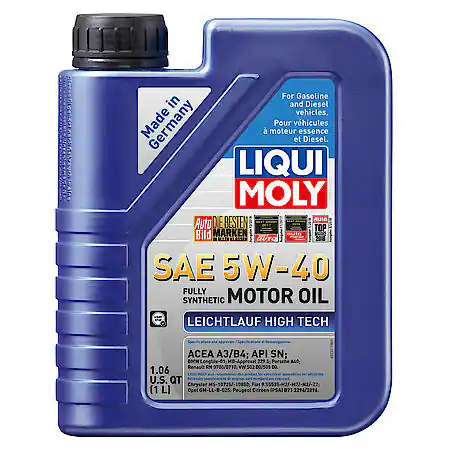 LIQUI MOLY HighTech Full Synthetic 5W-40 Motor Oil: Gas & Diesel, Reduces Oil And Fuel Consumption, 1 Liter