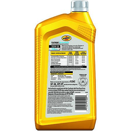 Pennzoil Platinum 5W-30 Full Synthetic Motor Oil, 1 Quart