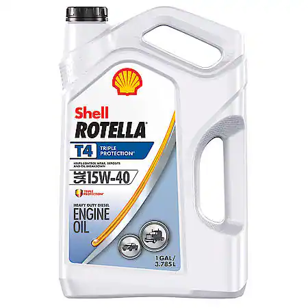 Shell Rotella T4 Triple Protection 15W-40 Conventional Heavy Duty Diesel Engine Oil, 1 Gallon