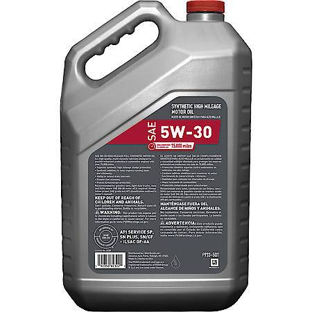 FRAM Full Synthetic High Mileage 5W-30 Motor Oil: 5 Quart