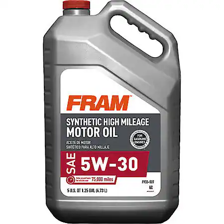 FRAM Full Synthetic High Mileage 5W-30 Motor Oil: 5 Quart