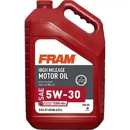 FRAM High Mileage 5W-30 Motor Oil: 5 Quart