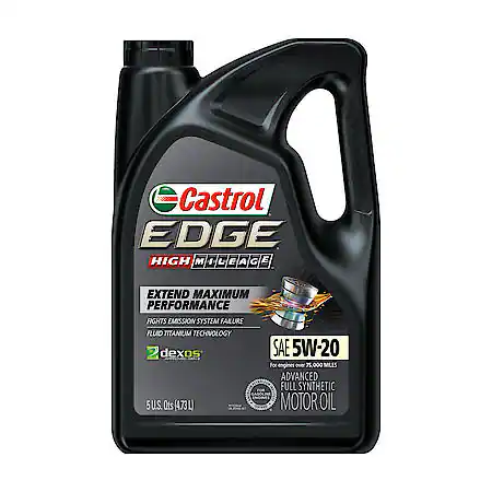 Castrol EDGE High Mileage 5W-20 Advanced Full Synthetic Motor Oil: 5 Quart