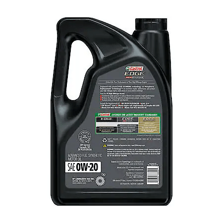 Castrol EDGE High Mileage 0W-20 Advanced Full Synthetic Motor Oil: 5 Qt