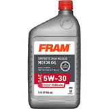 FRAM Full Synthetic High Mileage 5W-30 Motor Oil: 1 Quart