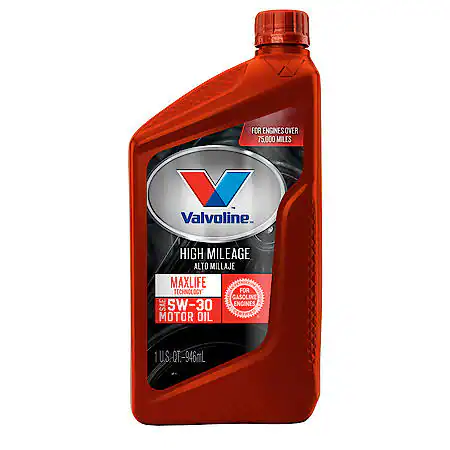 Valvoline High Mileage with MaxLife Technology Synthetic Blend 5W-30 Motor Oil: Maximize Engine Life, 1 Quart