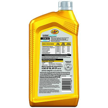 Pennzoil Platinum 5W-20 Full Synthetic Motor Oil, 1 Quart