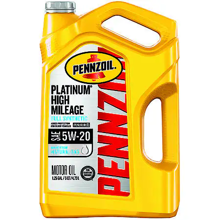 Pennzoil Platinum High Mileage 5W-20 Full Synthetic Motor Oil, 5 Quart