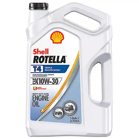 Shell Rotella T4 Triple Protection 10W-30 Conventional Heavy Duty Diesel Engine Oil, 1 Gallon