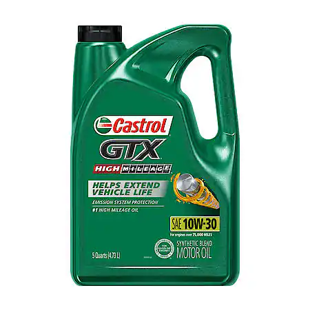 Castrol GTX High Mileage 10W-30 Synthetic Blend Motor Oil: 5 Quart