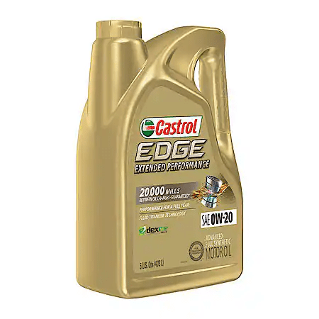 Castrol EDGE Extended Performance 0W-20 Advanced Full Synthetic Motor Oil: 5 Qt
