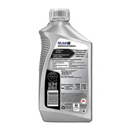 Mobil 1 FS European Car Formula Full Synthetic Motor Oil 5W-40, 1 Quart