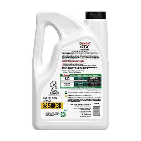 Castrol GTX Ultraclean 5W-30 Synthetic Blend Motor Oil: 5 Quart