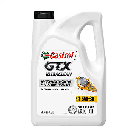 Castrol GTX Ultraclean 5W-30 Synthetic Blend Motor Oil: 5 Quart