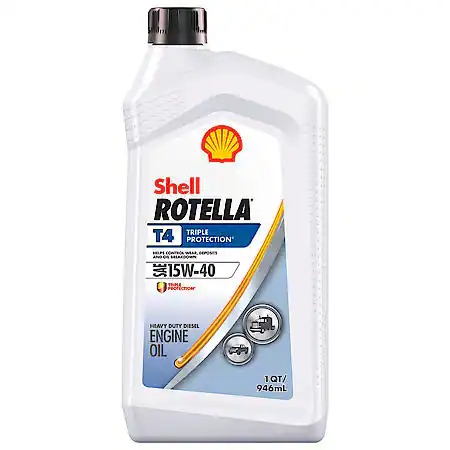 Shell Rotella T4 Triple Protection 15W-40 Conventional Heavy Duty Diesel Engine Oil, 1 Quart