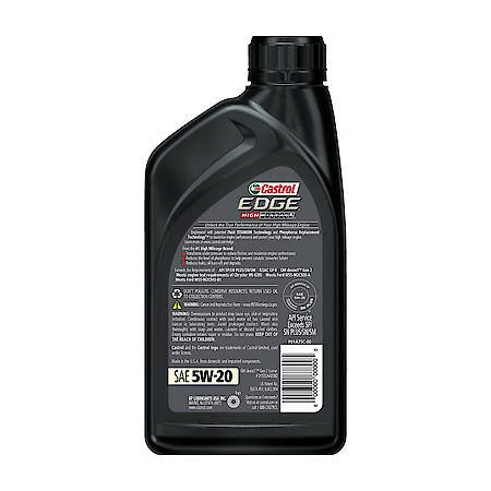 Castrol EDGE High Mileage 5W-20 Full Synthetic Motor Oil 1 Quart