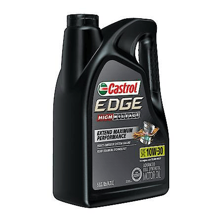 Castrol EDGE High Mileage 10W-30 Advanced Full Synthetic Motor Oil: 5 Qt