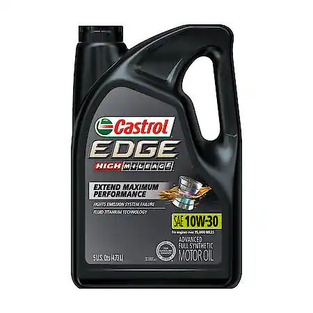 Castrol EDGE High Mileage 10W-30 Advanced Full Synthetic Motor Oil: 5 Qt