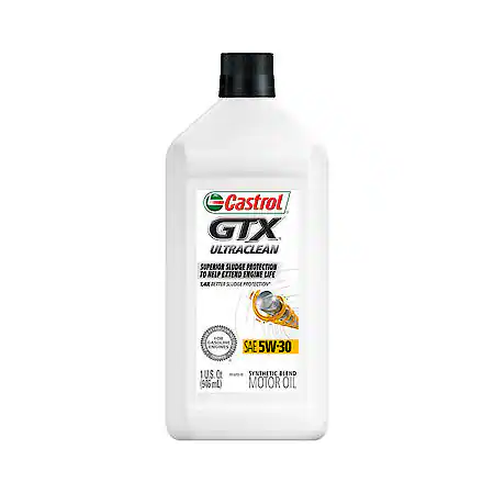 Castrol GTX Ultraclean Synthetic Blend 5W-30 Motor Oil: No Oil Keeps Engines Cleaner, 1 Quart