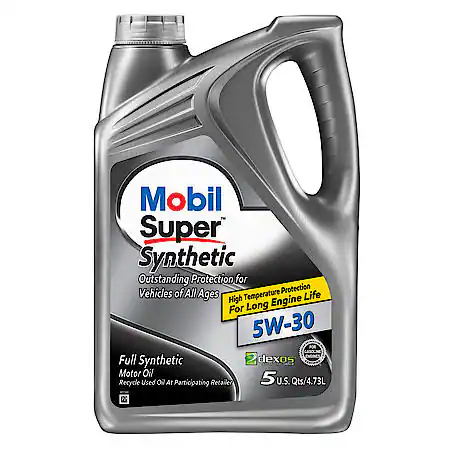 Mobil Super 5W-30 Full Synthetic Motor Oil, 5 Quart