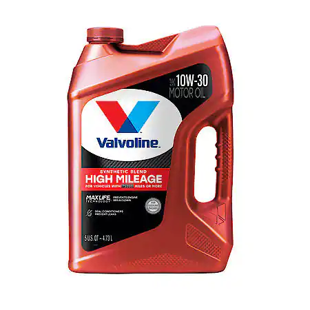 Valvoline High Mileage with MaxLife Technology Synthetic Blend 10W-30 Motor Oil: Maximize Engine Life, 5 Quart