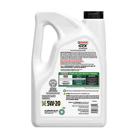 Castrol GTX Ultraclean 5W-20 Synthetic Blend Motor Oil: 5 Quart