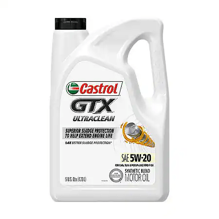 Castrol GTX Ultraclean 5W-20 Synthetic Blend Motor Oil: 5 Quart