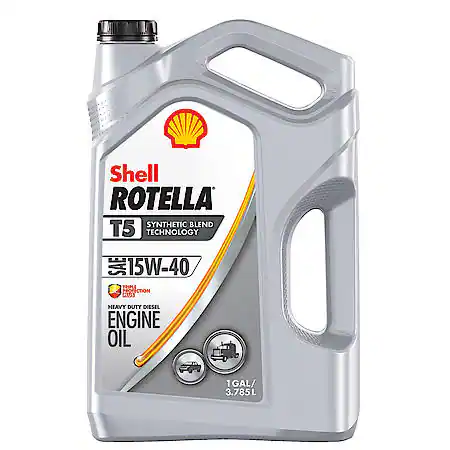 Shell Rotella T5 15W-40 Synthetic Blend Heavy Duty Diesel Engine Oil, 1 Gallon