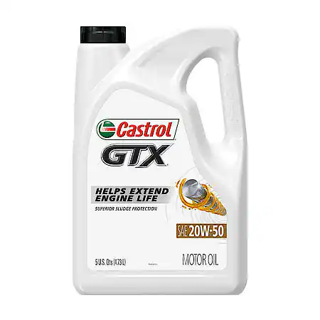 Castrol GTX Conventional 20W-50 Motor Oil: Helps Protect Against Sludge Build Up, 5 Quart