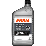 FRAM Full Synthetic 0W-30 Motor Oil: 1 Quart