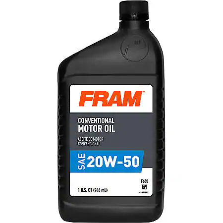 FRAM Conventional 20W-50 Motor Oil: 1 Quart