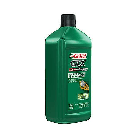 Castrol GTX High Mileage Synthetic Blend 10W-40 Motor Oil: Helps Protect Emission Systems, 1 Quart