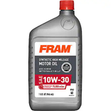 FRAM Full Synthetic High Mileage 10W-30 Motor Oil: 1 Quart