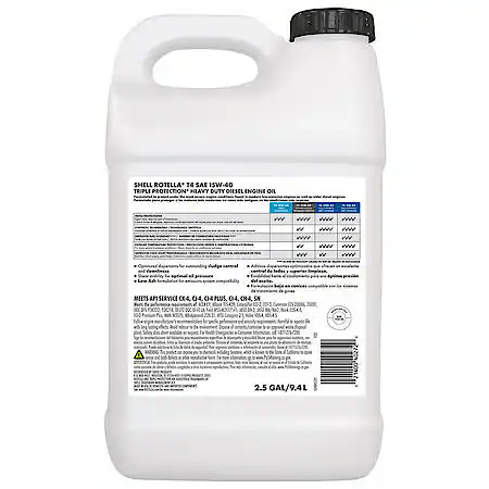 Shell Rotella T4 Triple Protection® 15W-40 Conventional Heavy Duty Diesel Engine Oil, 2.5 Gallon