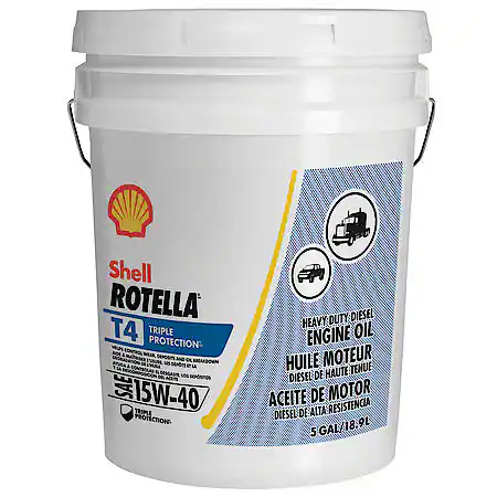 Shell Rotella T4 Triple Protection 15W-40 Conventional Heavy Duty Diesel Engine Oil, 5 Gallon