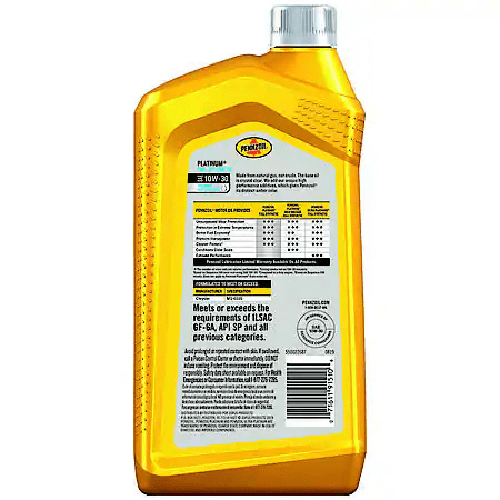 Pennzoil Platinum 10W-30 Full Synthetic Motor Oil, 1 Quart