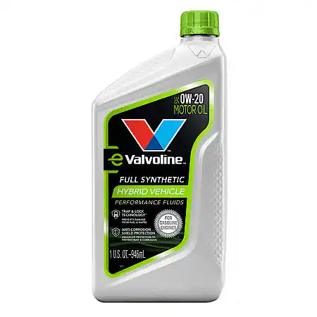 Valvoline Hybrid Full Synthetic 0W-20 Motor Oil: Maximizes Engine Life, 1 Quart