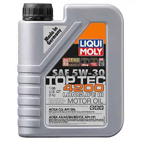 LIQUI MOLY TopTec 4200 Long Life Full Synthetic 5W-30 Motor Oil: Long Life, Reduces Build Up, 1 Liter